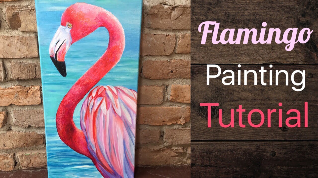 Flamingo Acrylic Painting Tutorial - By Artist, Andrea Kirk | The Art Chik
