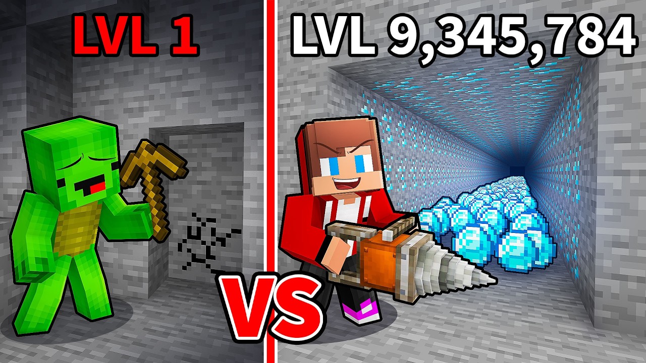 JJ and Mikey: POWER PICKAXE BATTLE in Minecraft - Maizen