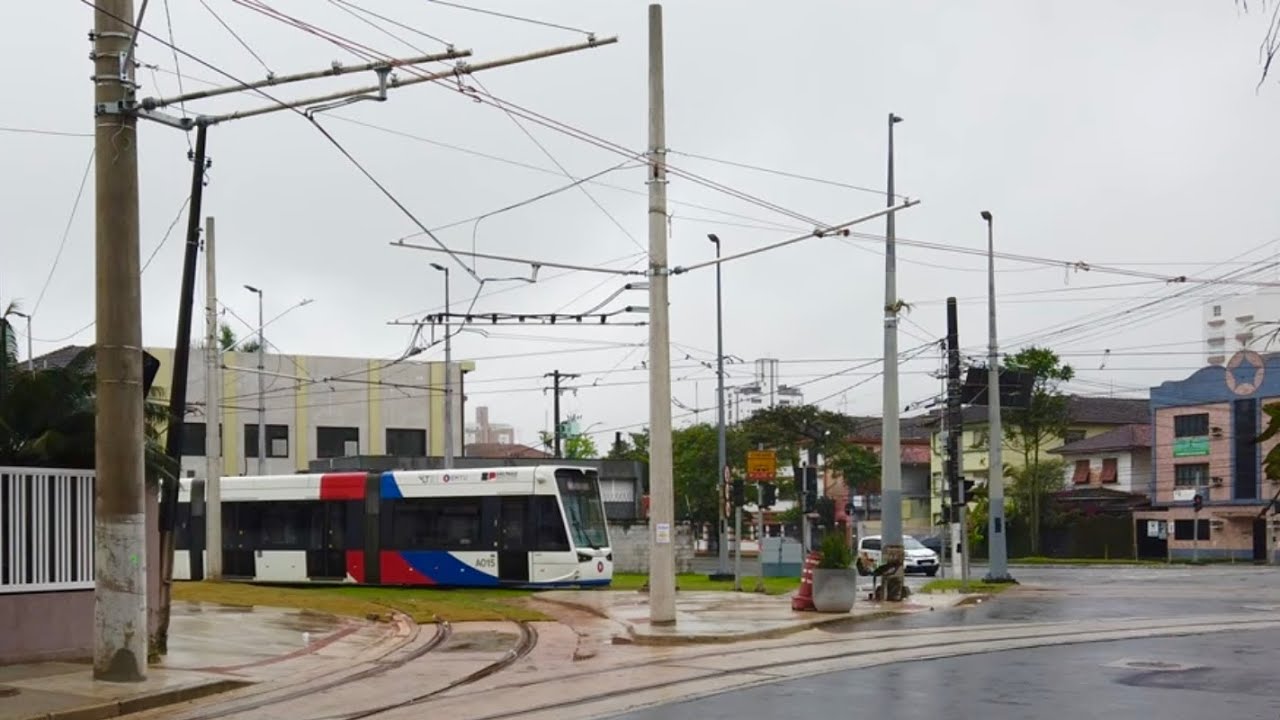 VLT da Linha 2 já está com a rede aérea fechada e quase pronta para operação em Santos