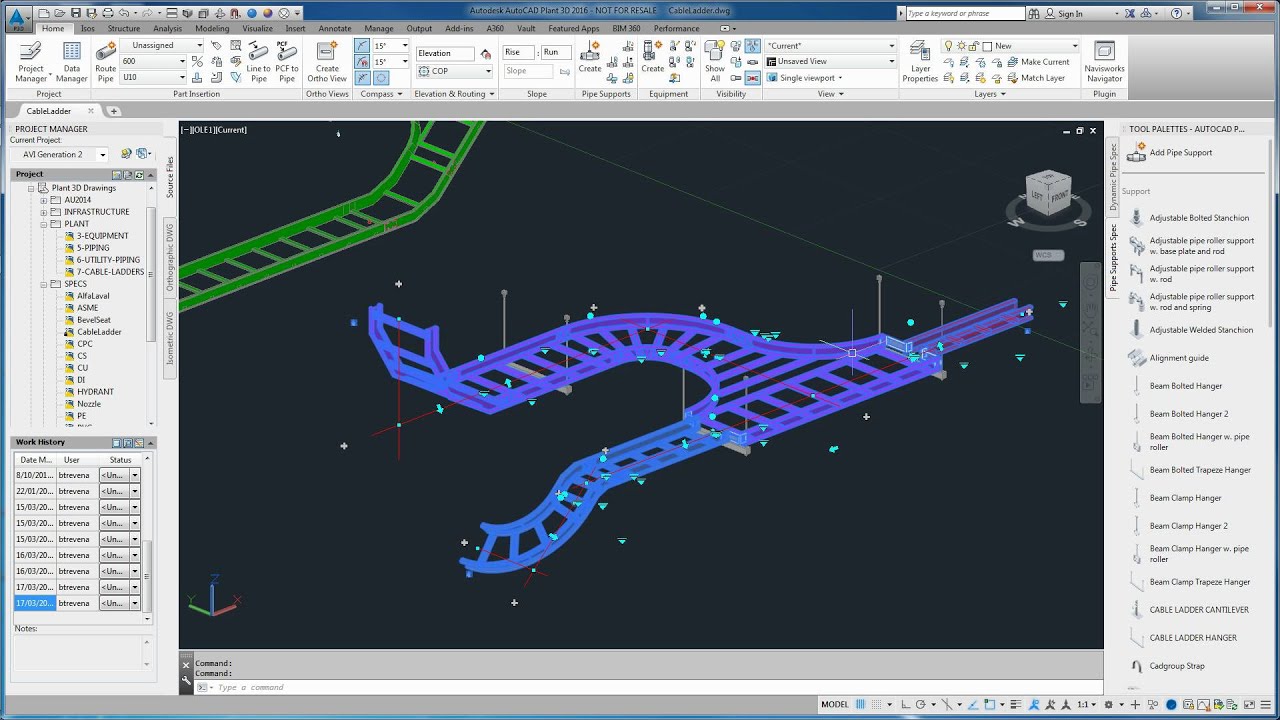 Cable Ladder Modeling and Isometric Output - Plant 3D