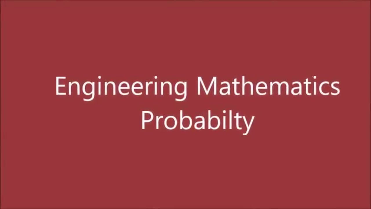 Engineering mathematics probability for gate
