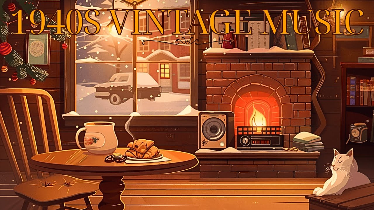 Cozy Snowy Cabin Morning ☕ Soft 1950s Oldies Ambience