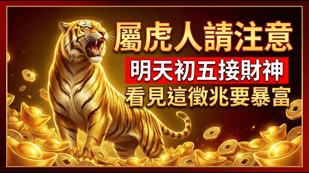 屬虎人注意！2026三合加持，明天21號初五接財神，若看到「這徵兆」，預示你今年要暴富了！#屬虎2026運勢 #財運 #迎財神 #大年初五 #暴富 #三合 #2026生肖虎運勢 #風水 #偏財 #破五