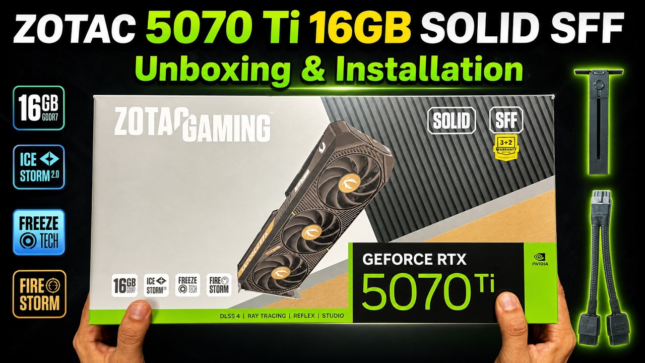Zotac RTX 5070 Ti 16GB Solid SFF Unboxing & Installation.