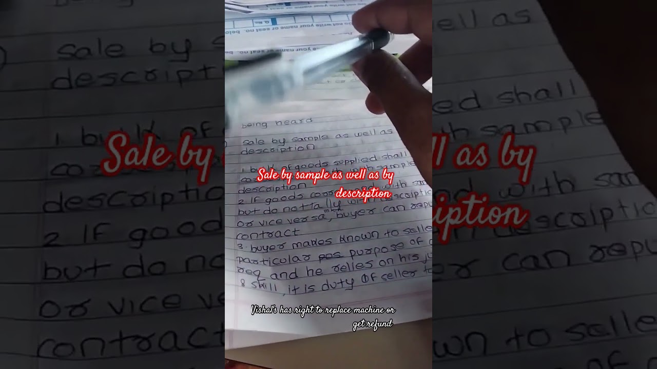 Sale by sample as well as description 