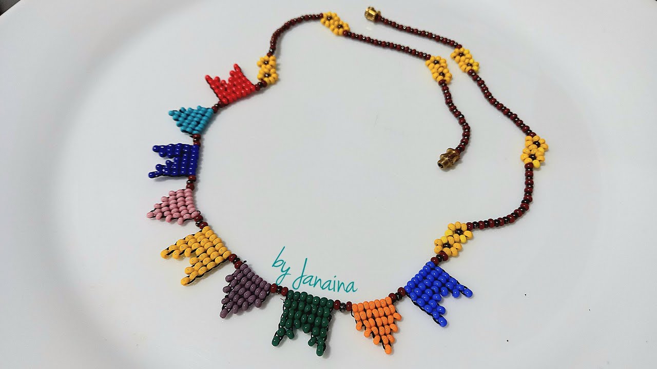 🪁 Colar bandeirinhas festa junina de  miçangas