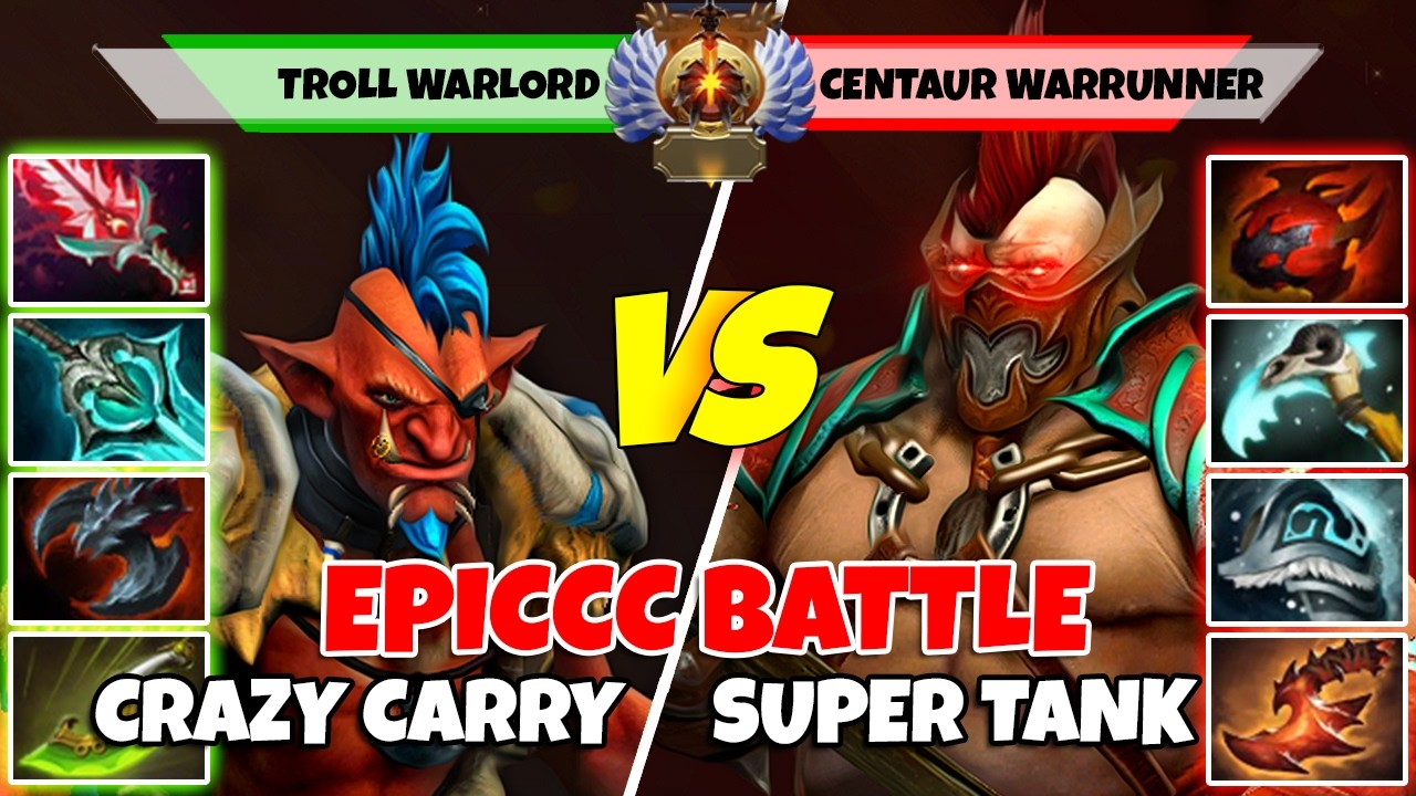 TROLL WARLORD (Керри) против CENTAUR WARRUNNER (Оффлейн) &mdash; Битва игроков ранга &laquo;Бессмертный&raquo; в Do...