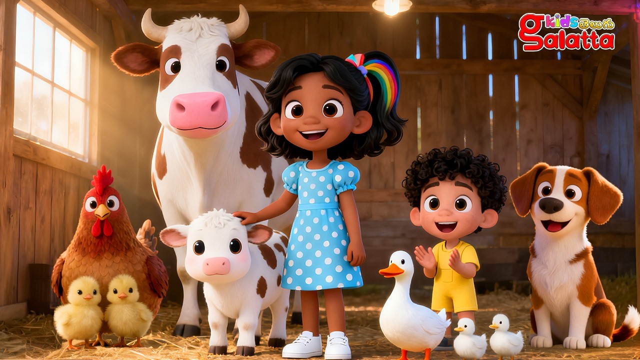 ఇంటి జంతువుల పాట - Farm & Home Animals Song + More Galatta Kids Rhymes Telugu | Galatta Kids