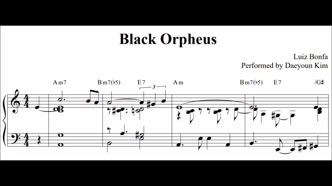[Jazz Standard] 'Black Orpheus' for solo piano