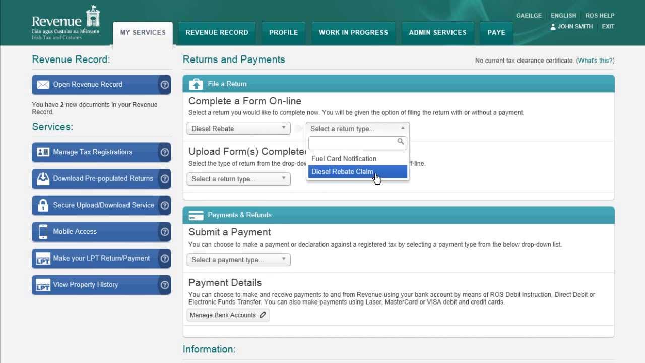 Making a  Diesel Rebate Scheme Claim
