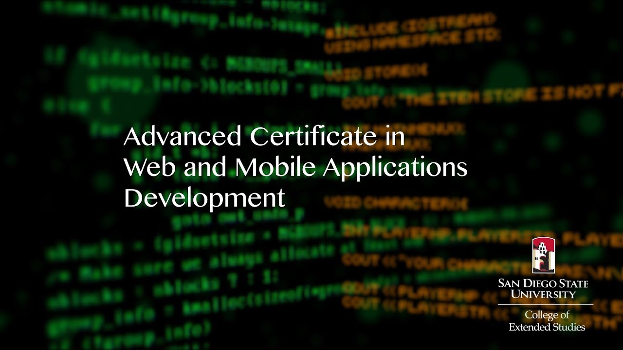 Web and Mobile Applications Development | San Diego State University College of Extended Studies