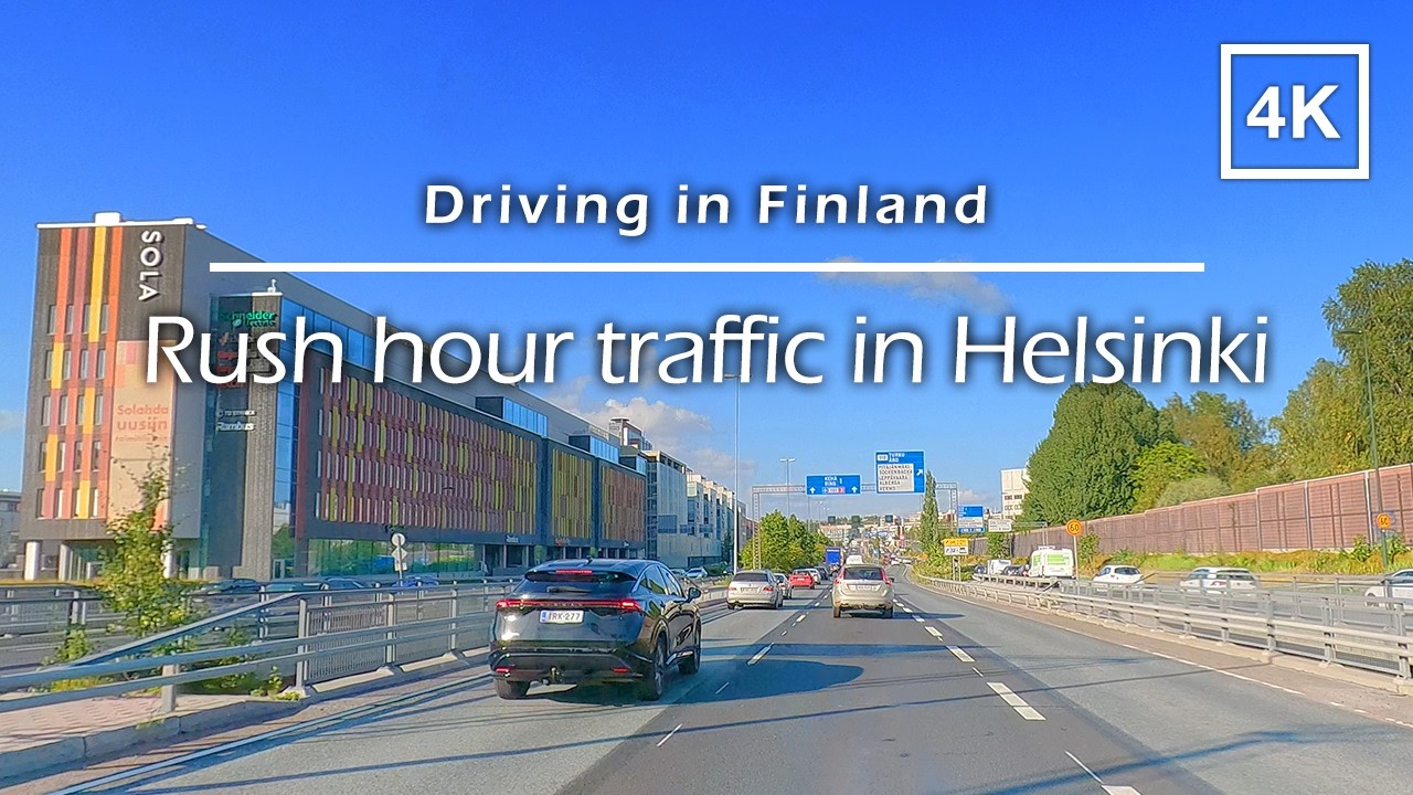 Driving Rush Hour Traffic in Beltway 1 Full Run Helsinki, Finland - 4K