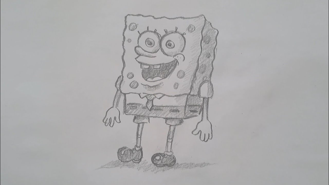 Cómo dibujar a Bob Esponja de forma sencilla - dibujo paso a paso muy sencillo 