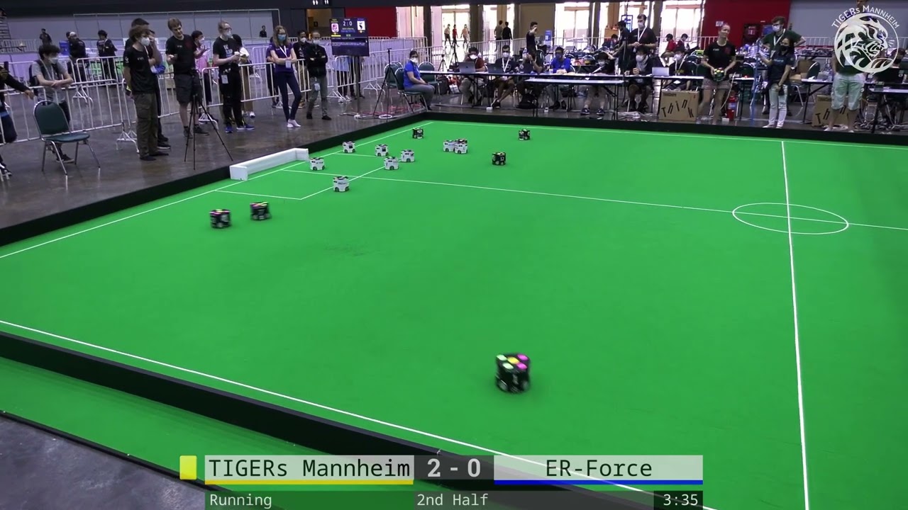 TIGERs Mannheim vs. ER-Force (Final) at RoboCup 2022 in Bangkok, Thailand