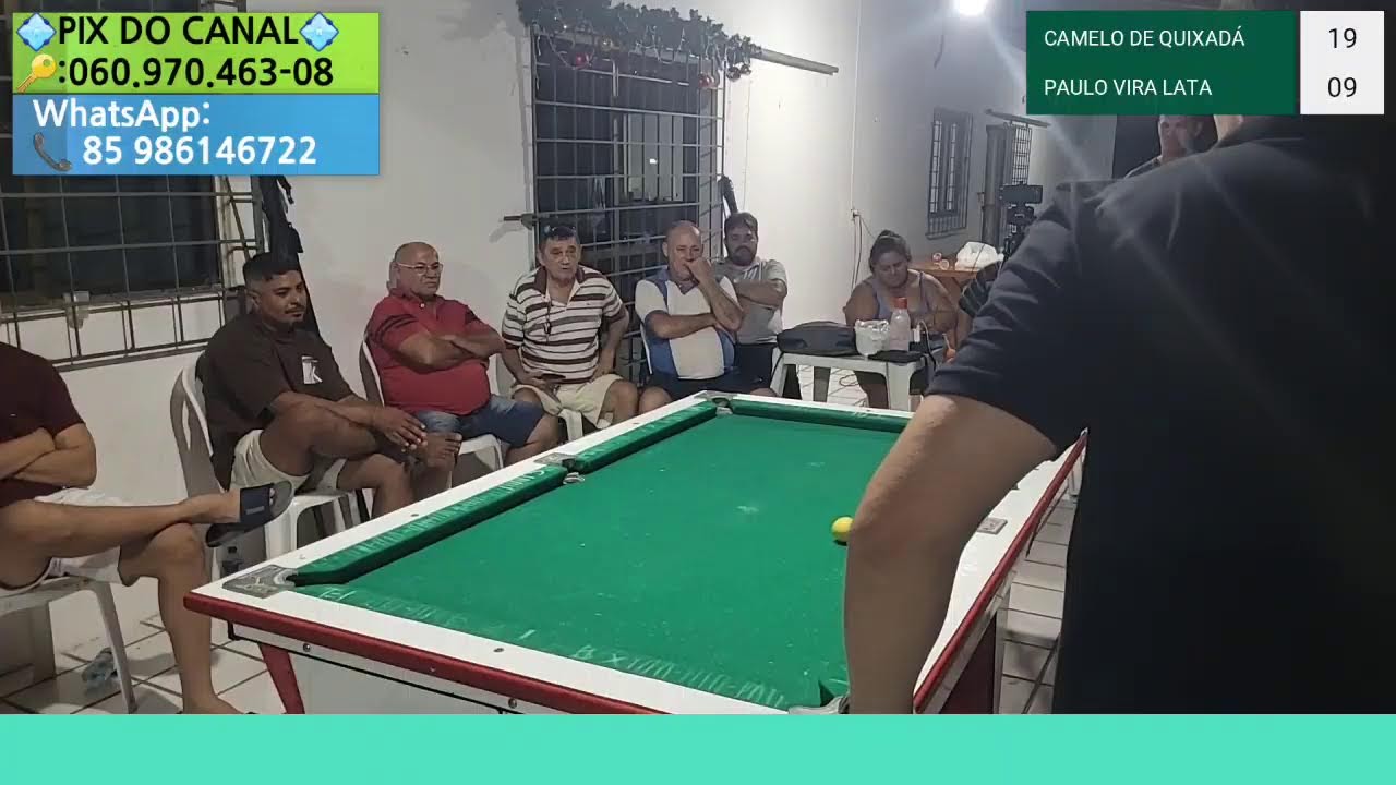 AO VIVO  - CAMELO DE QUIXADÁ 🆚️ PAULO VIRA LATA #SINUCAAOVIVO #AOVIVO