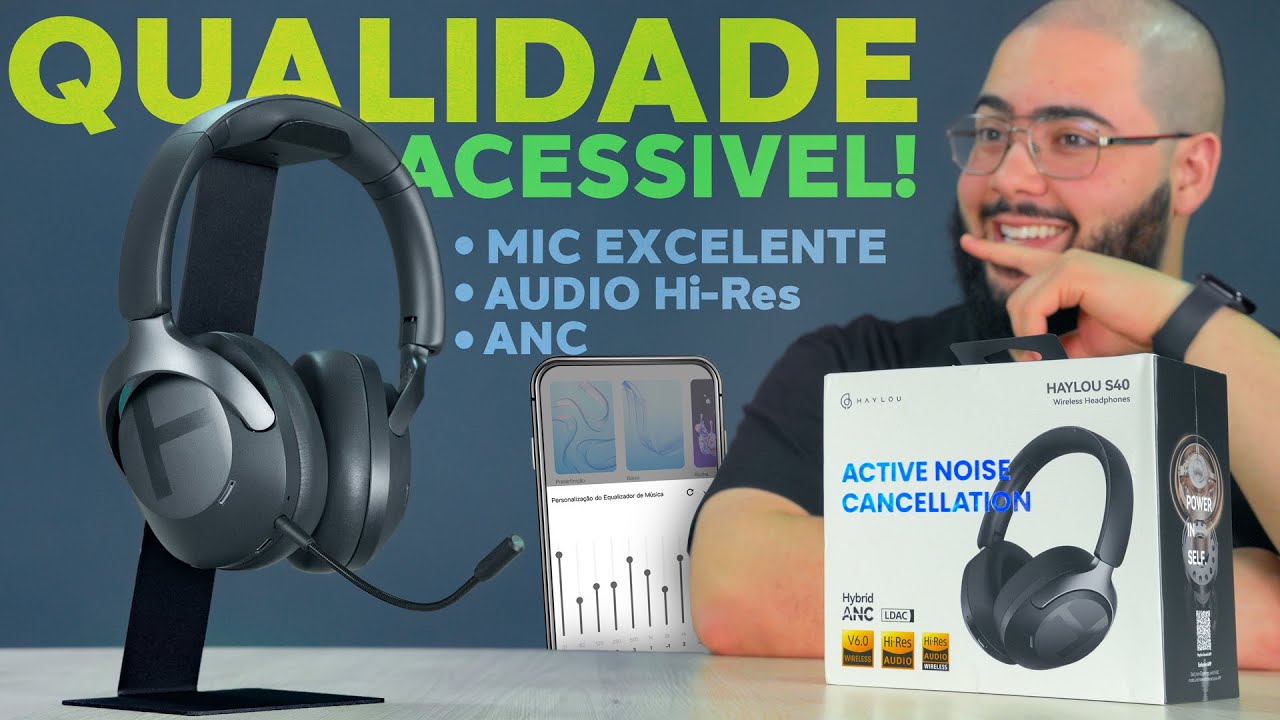 Um dos Melhores Fones pelo Pre&ccedil;o! ANC, Microfone Impec&aacute;vel e Muita Qualidade! Haylou S40