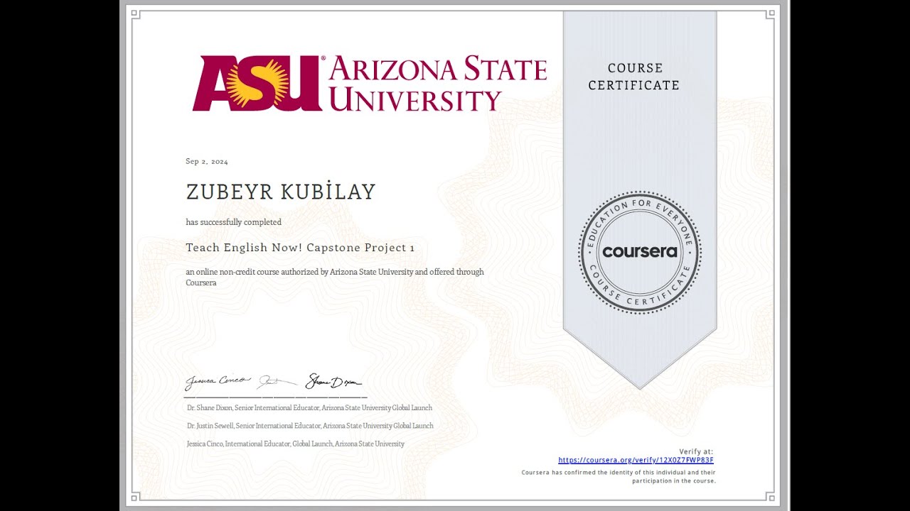ARİZONA DEVLET ÜNİVERSİTESİ TESOL ÖDEV VİDEOSU