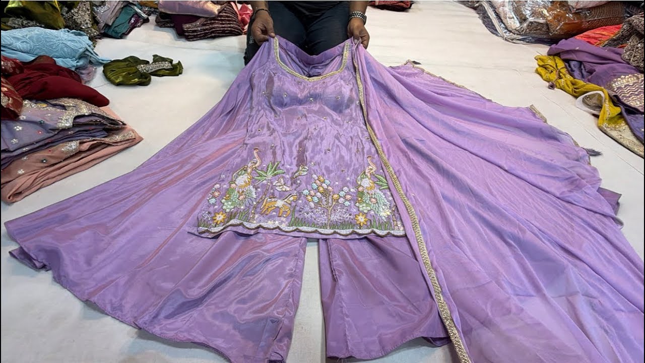 Chickpet Bangalore exclusive designer shararas ||Single piece courier available 