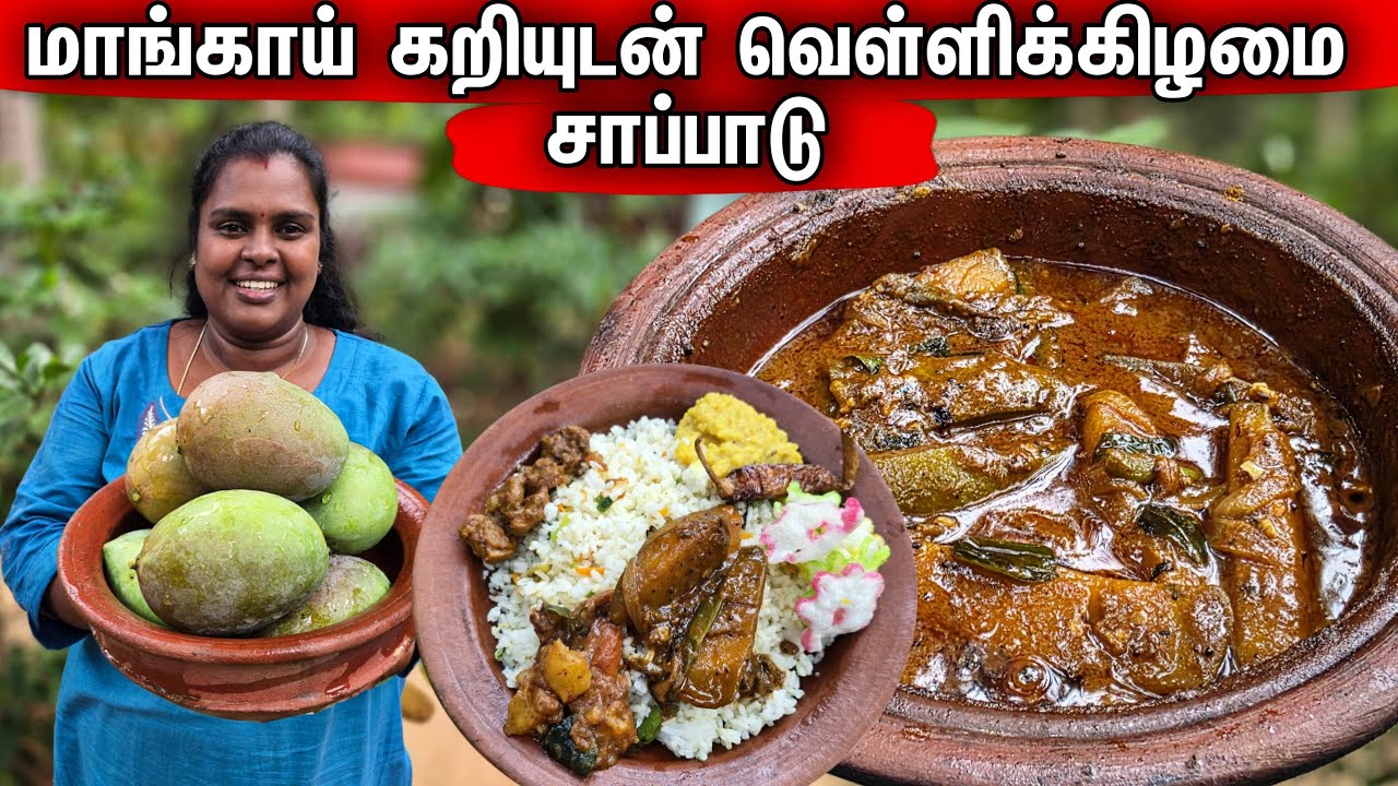 வெள்ளிக்கிழமை மாங்காய் கறியுடன் சமையல் சாப்பாடு | Our Village life ♥️ | vanni vlog