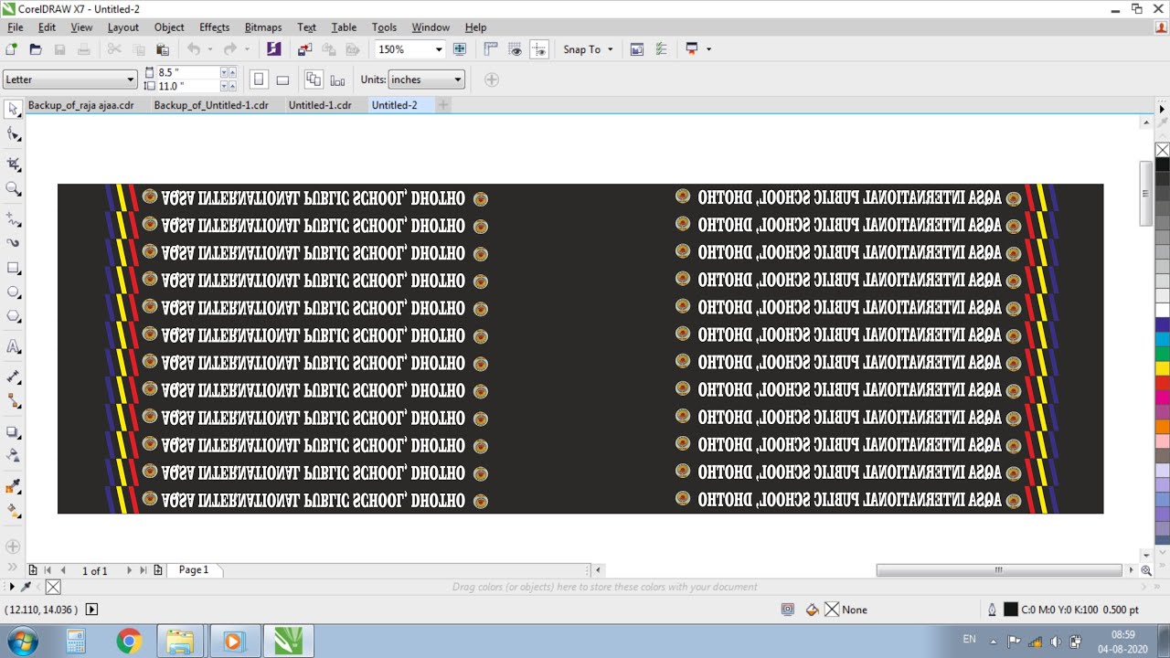Lanyard ribbon ki design kese kare | corel draw ibbon design