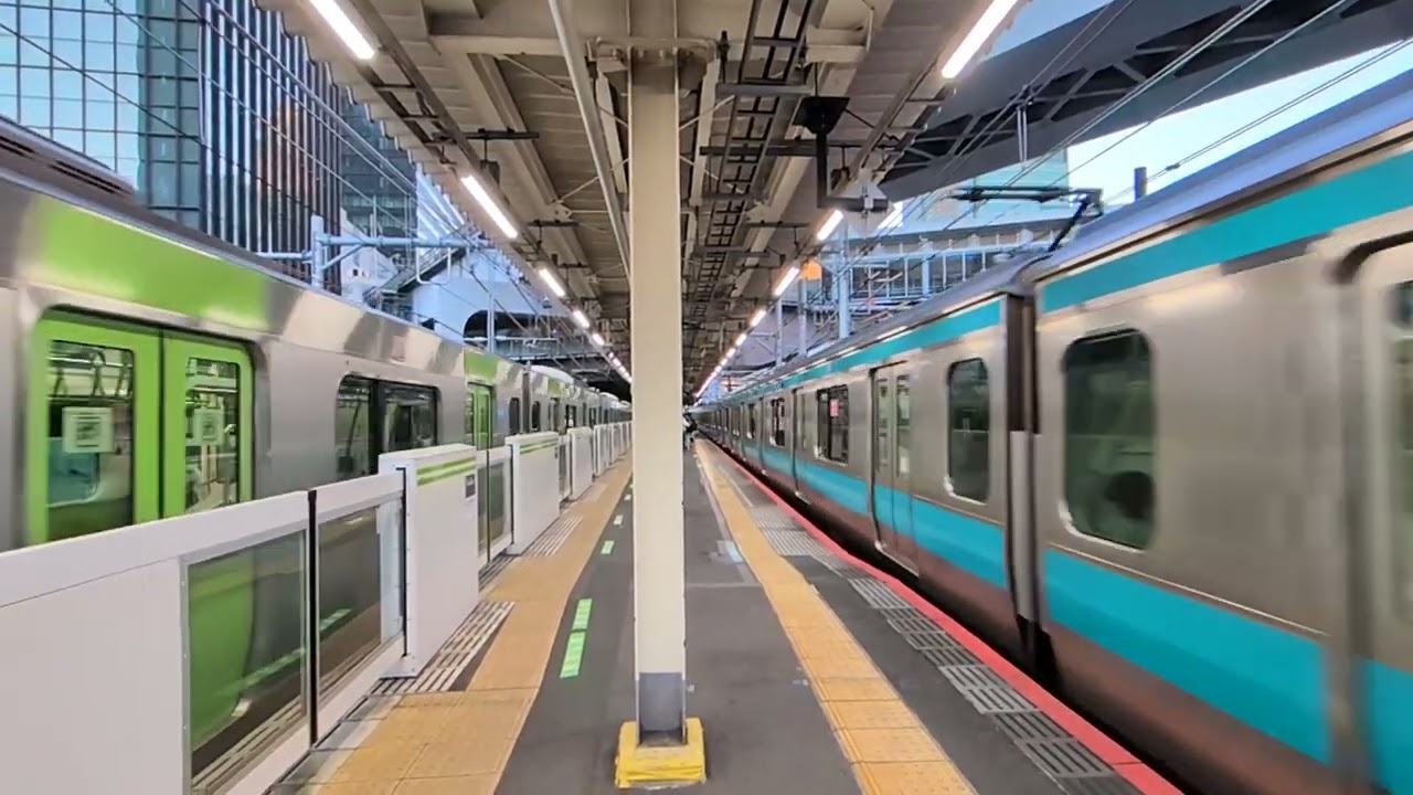 JR浜松町駅 京浜東北線＆山手線 同時発車【群馬べーす】#発車シーン #山手線 #京浜東北線 #同時発車