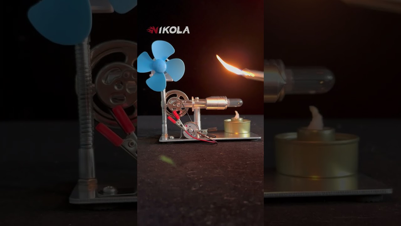 Stirling engine power generation model+windmill