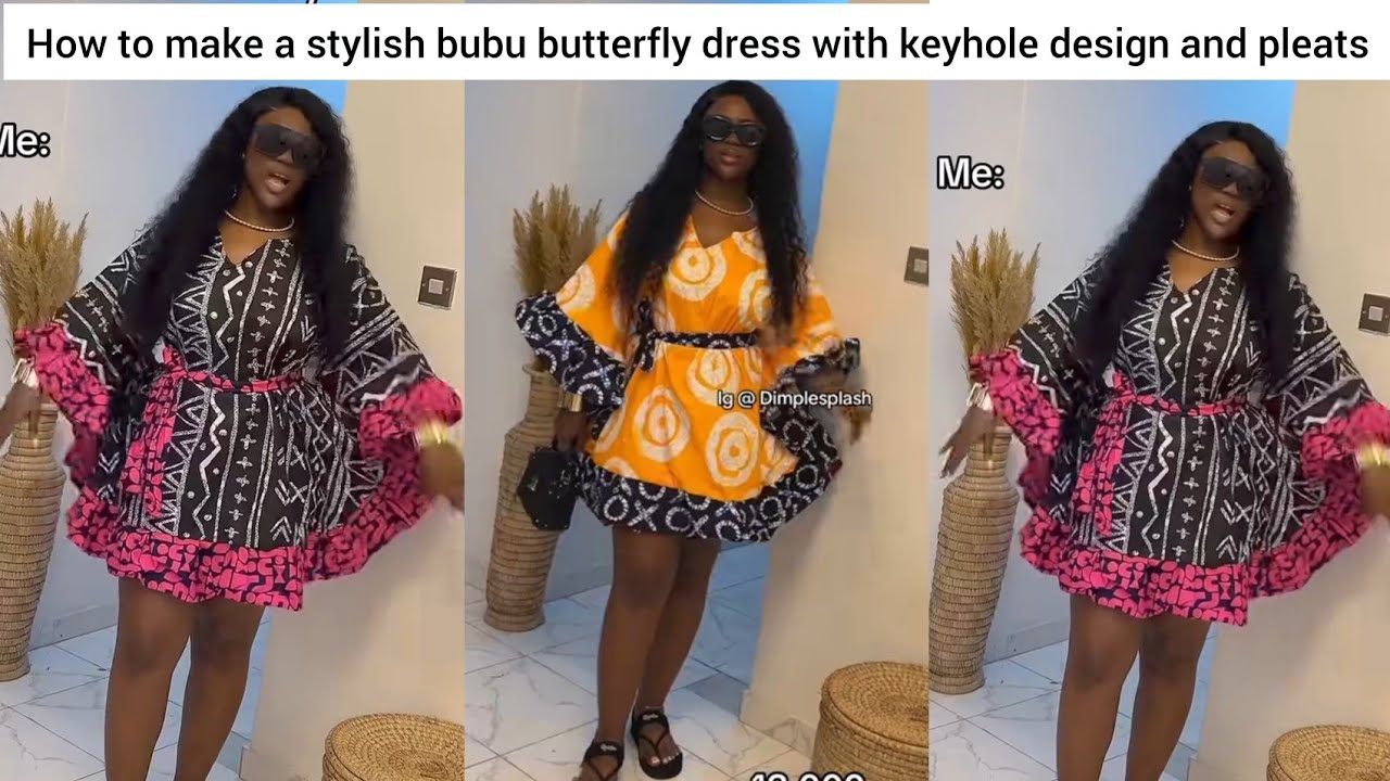 Сделай сам: как сшить простое платье-бубу с бабочками и вырезом-капелькой #bubu