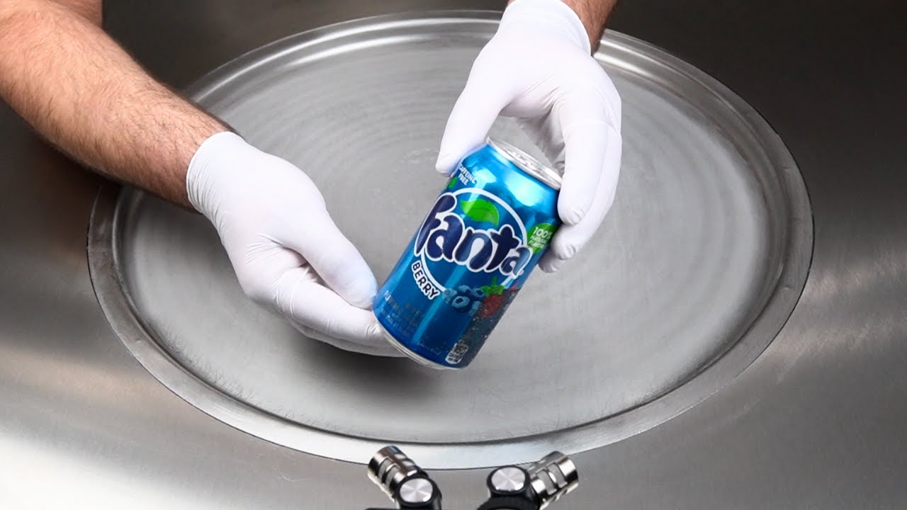 I make ice cream rolls from Fanta berries USA! (-30°C) | ASMR