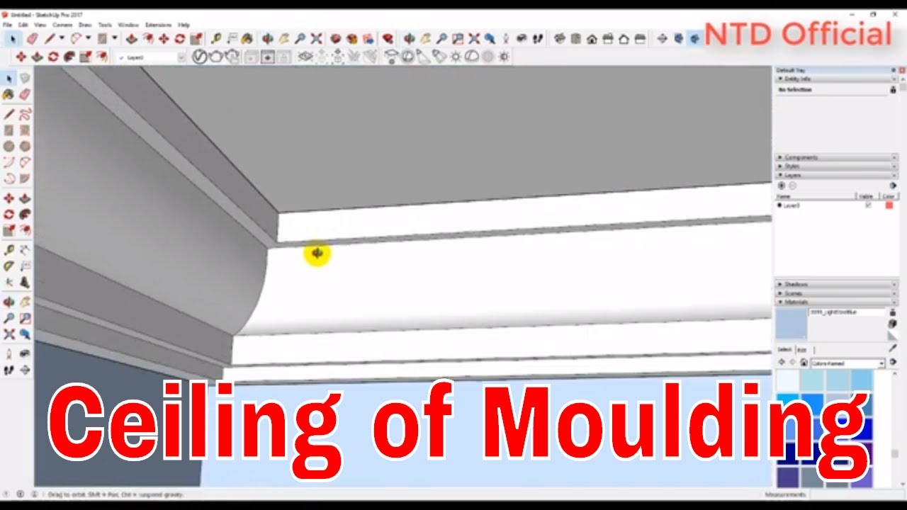 NTD | How to create Ceiling of Moulding by Follow Me command | SketchUp tutorial