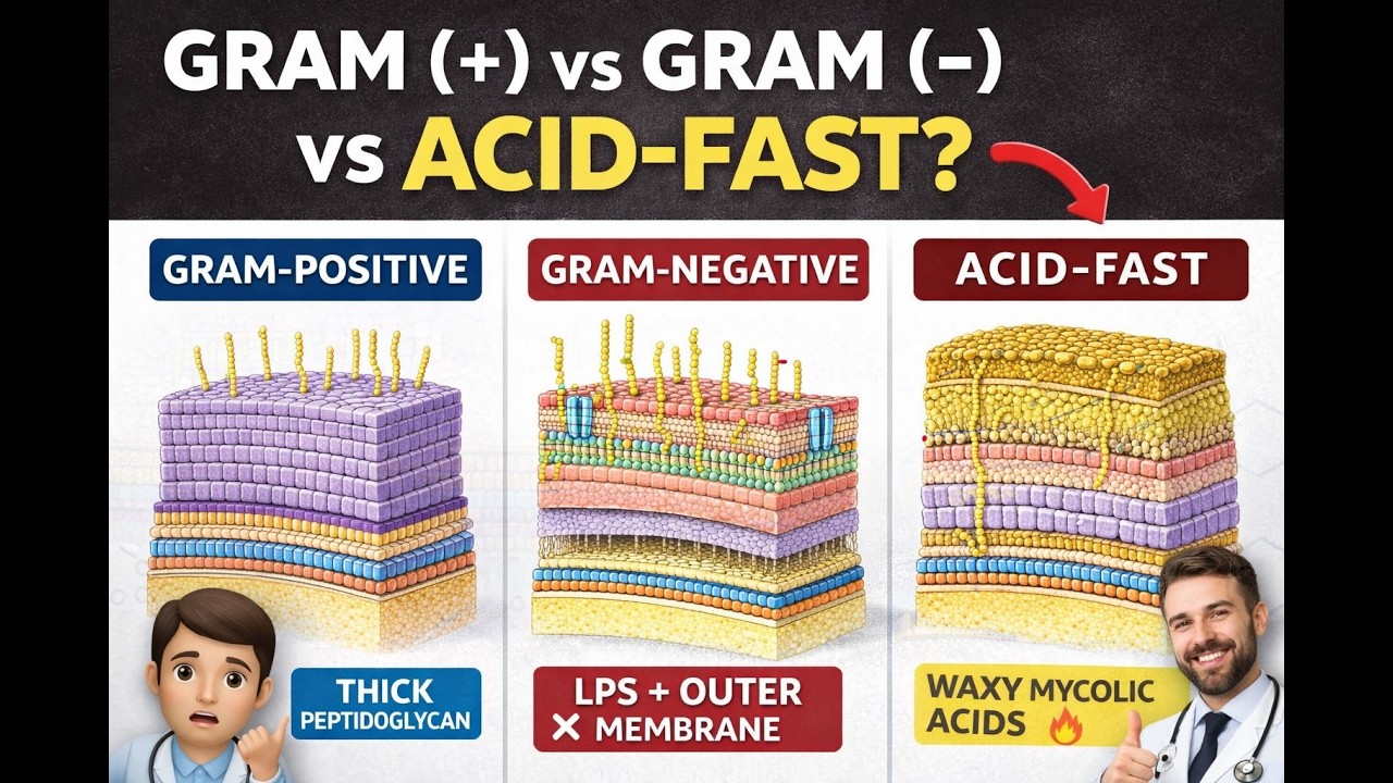 Difference Between Gram-Positive, Gram-Negative & Acid-Fast Bacteria