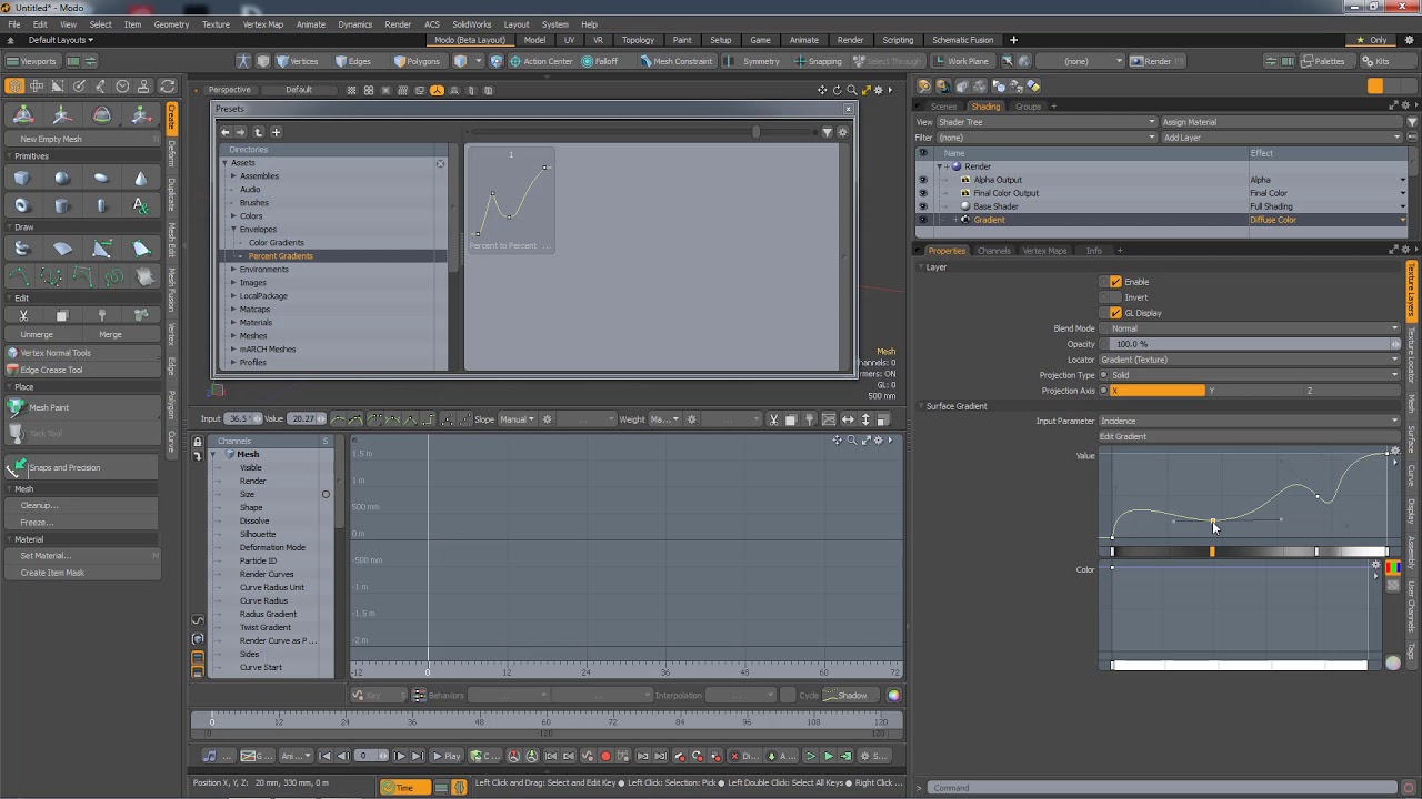 Modo 12.1 Quick Clip - Mini Gradient Editor