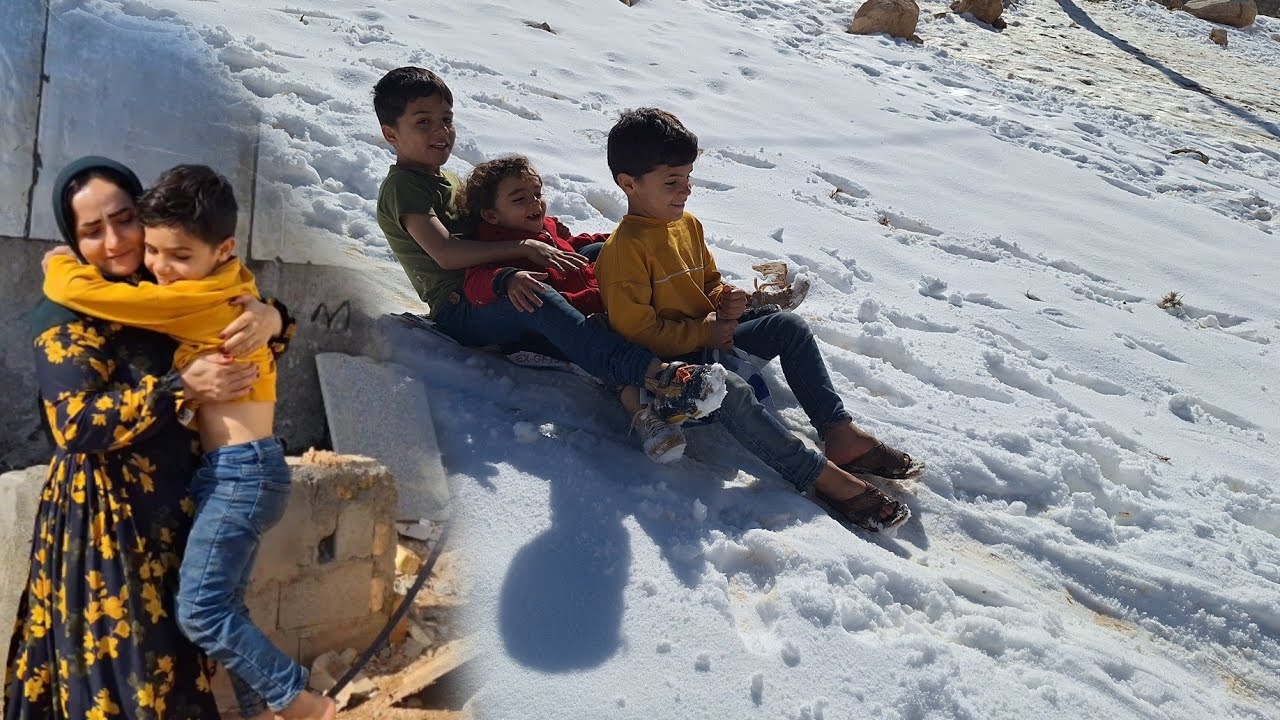 Snowy Moments: How Mrs. Afsaneh's Two Adopted Children Brought Happiness Home!