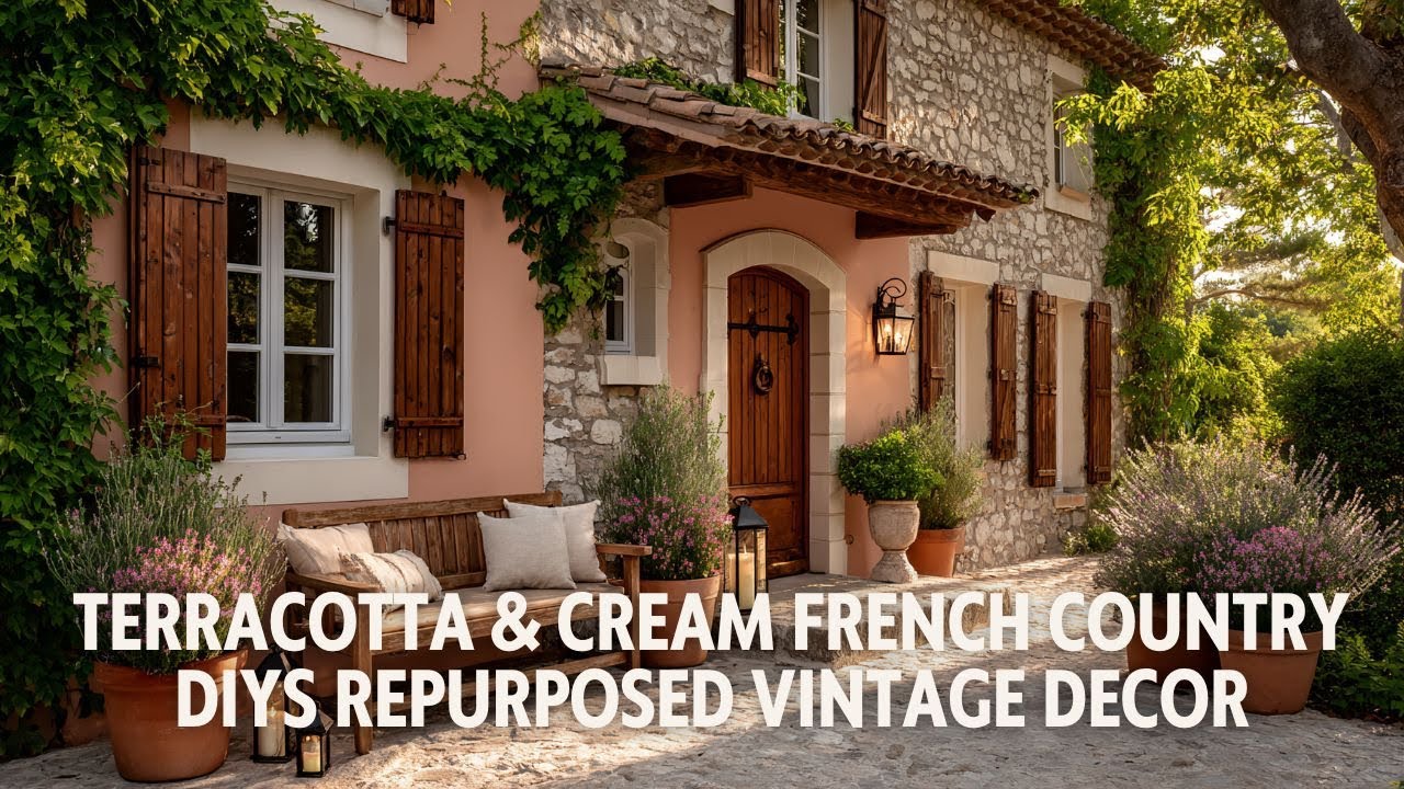 Terracotta & Cream French Country DIYs Repurposed Vintage Decor with Cozy Vibes