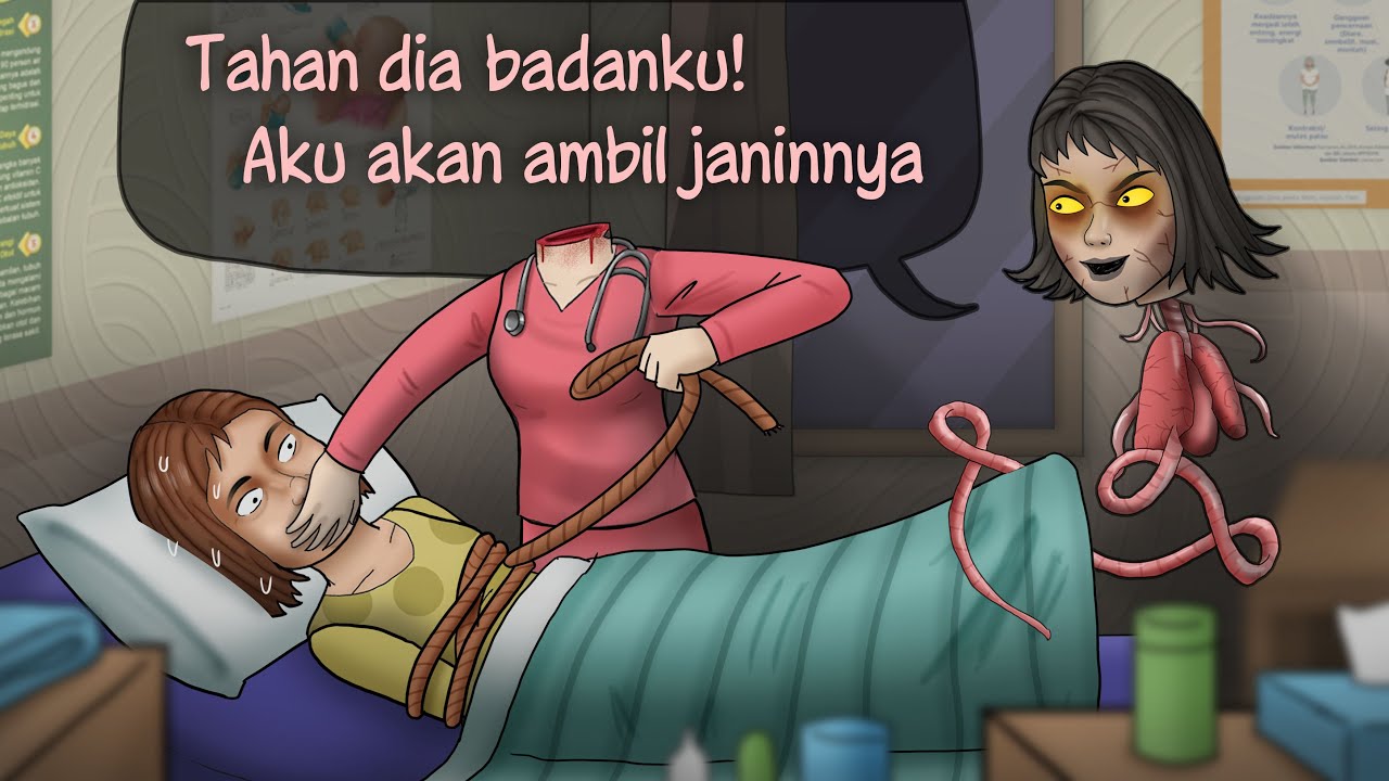 Bu Siko Melahirkan, Kuyang Nyamar jadi Bidan #HORORKOMEDI Kartun Lucu, Kartun Hantu, Animasi Horror