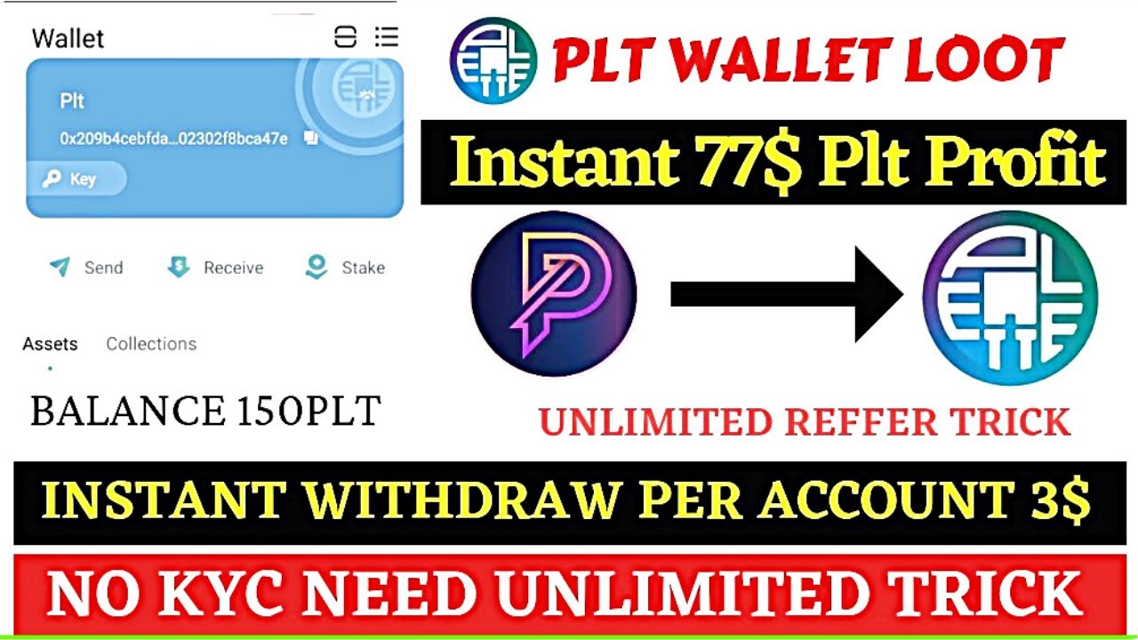 😲PLT Wallet Loot । Instant 77$ PLT Profit🤑। PLT Wallet । Today Loot Offer।  Crypto Loot । PLT Token।