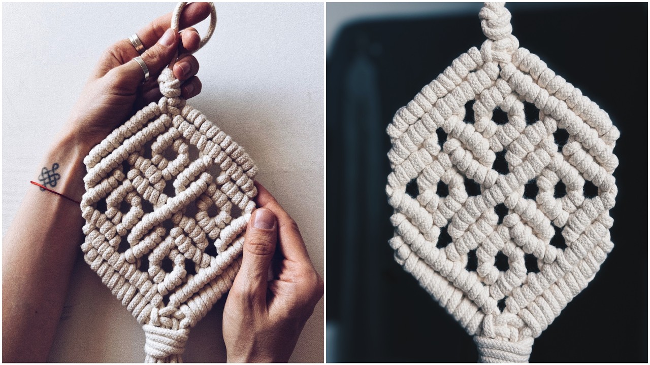 New pattern Portuguese Tiles / Macrame Tutorial