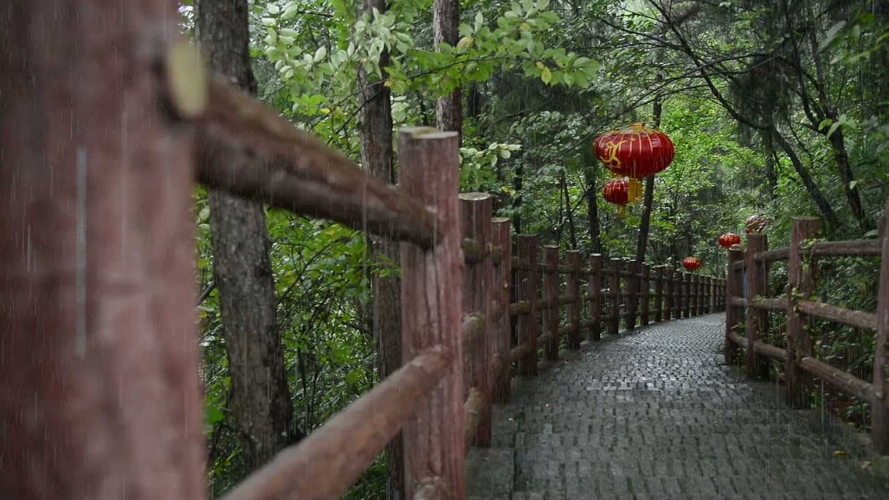 古镇雨声，ASMR，下雨的声音，白噪音，帮助睡眠，静心，学习，冥想。Heavy Rain Live to Sleep