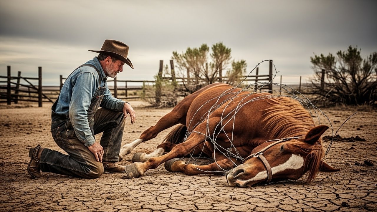 Man Cuts Barbed Wire to Save Wild Mustang — What She Does Next Is Unbelievable!