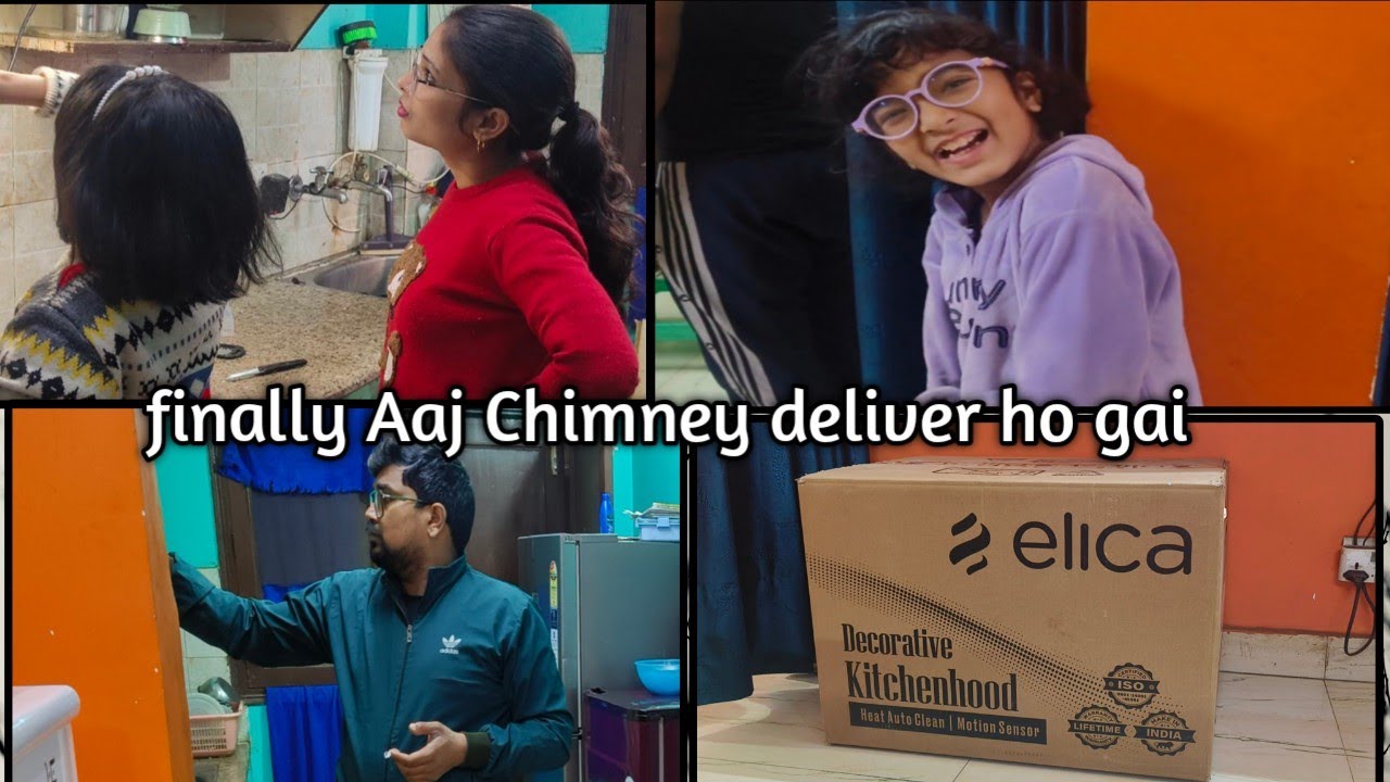 Finally Aaj hamari Chimney deliver ho gai/humne Pi liya is season ka pahla juice🥤#family vlog video 
