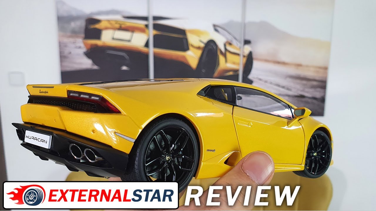 Распаковка: Lamborghini Huracán LP610-4 2014 жёлтый 1:18 AUTOart