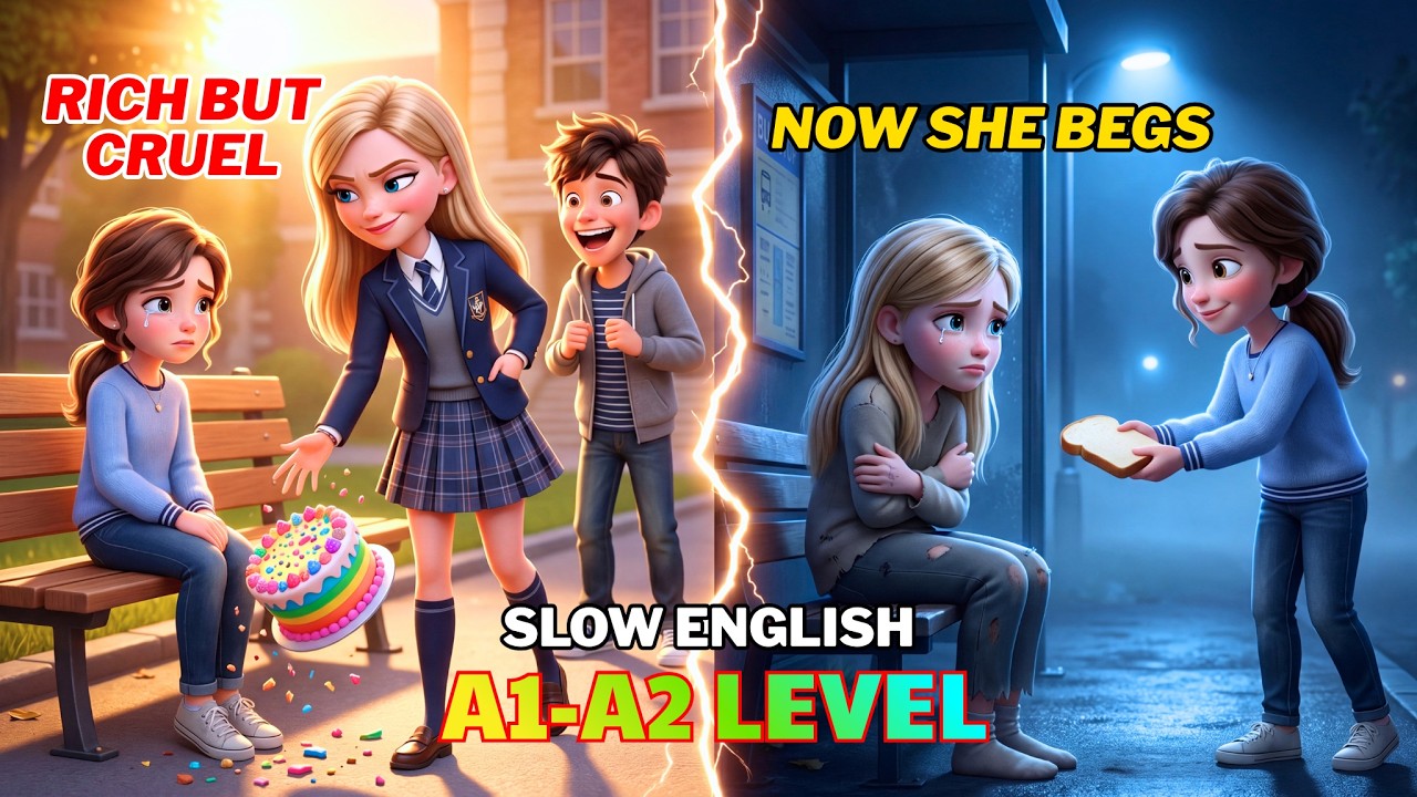 Rich Girl Lost Everything Then Learn Kindness From Poor Friend | English Listening Practice (A1-A2)