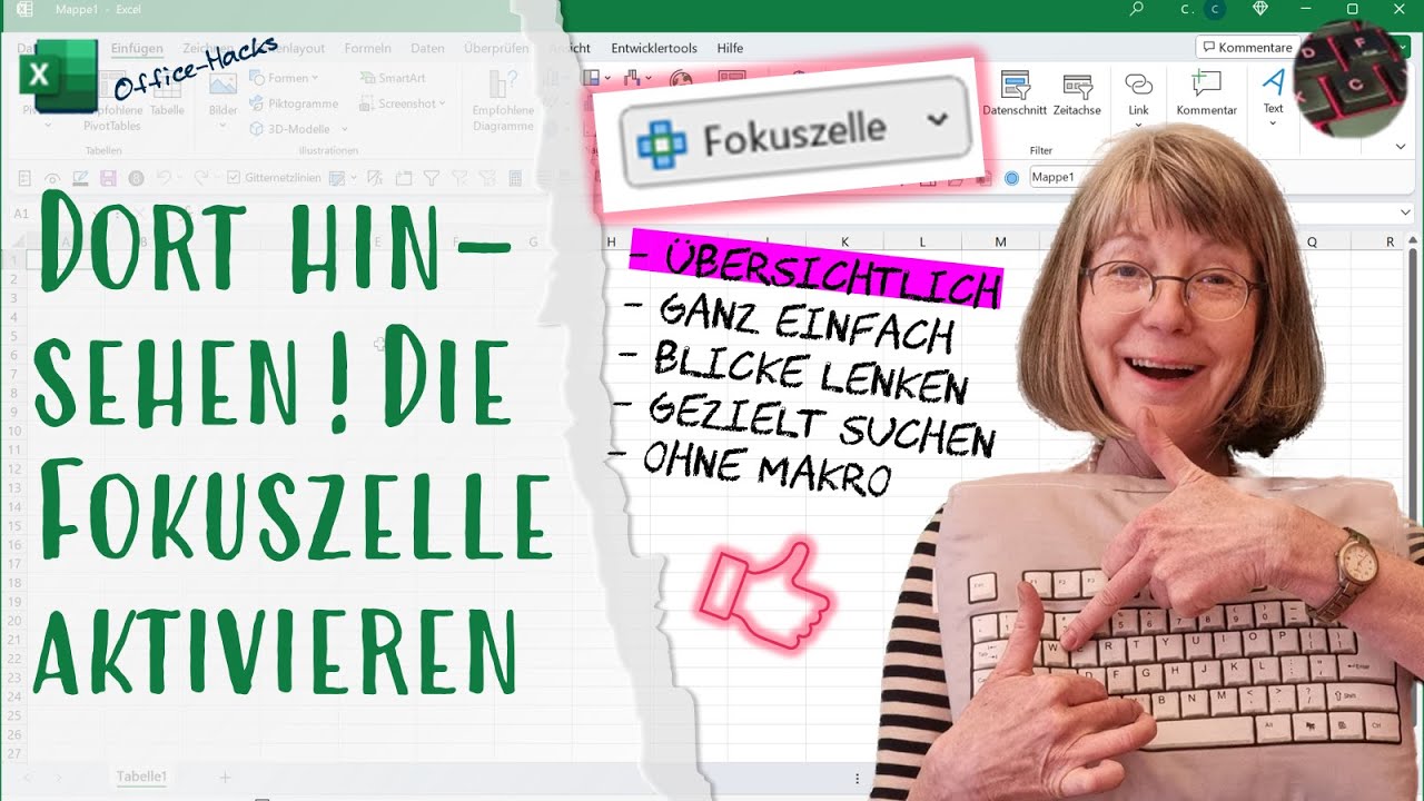 Excel: Schau da hin! Aktuelle Zelle farbig hervorheben - ohne Makro