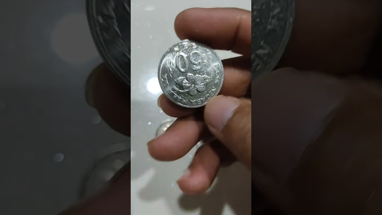 Duit syiling error dan syiling 50 sen lekat magnet...