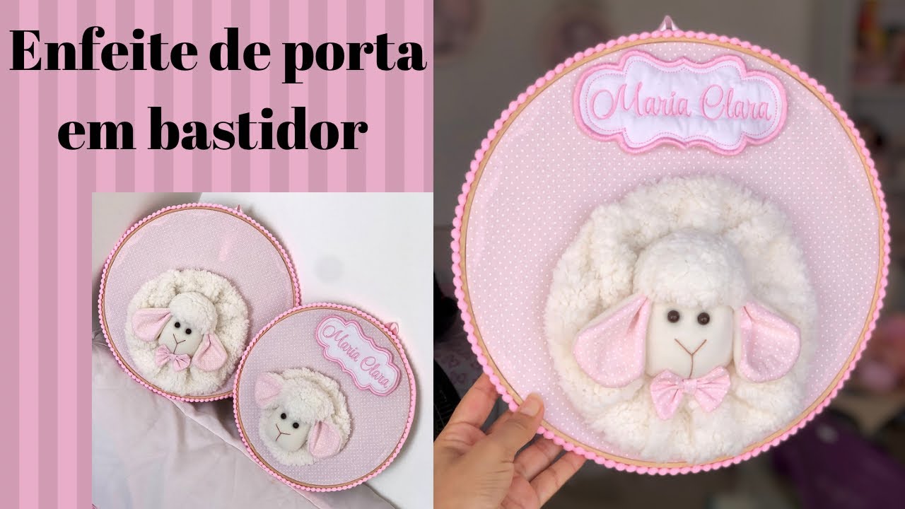 Como fazer enfeite de porta maternidade em bastidor
