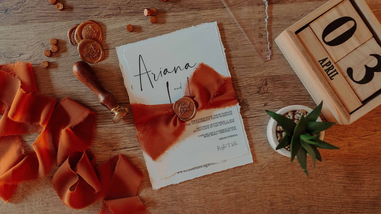 DIY Wedding Invitations | Faux Deckle Edge and Wax Seal