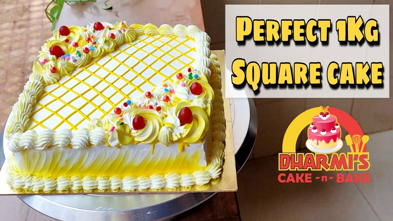 Perfect 1Kg Square Cake |Easy Cake Recipe | Square Shape Cake