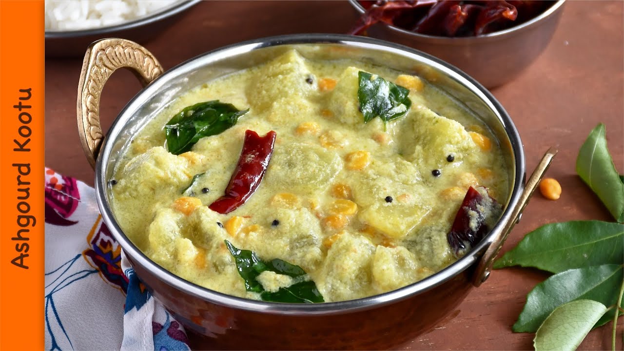 Ashgourd Kootu | Vellai Poosanikai Kootu | White Pumpkin Kootu Recipe | How to make poosanikai kootu