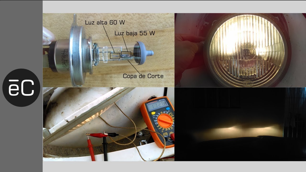 Análisis y pruebas electricas a focos halogenos estándar H4