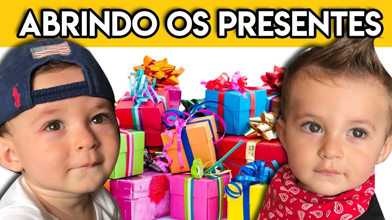 ABRINDO PRESENTES de anivers&aacute;rio dos Twinos
