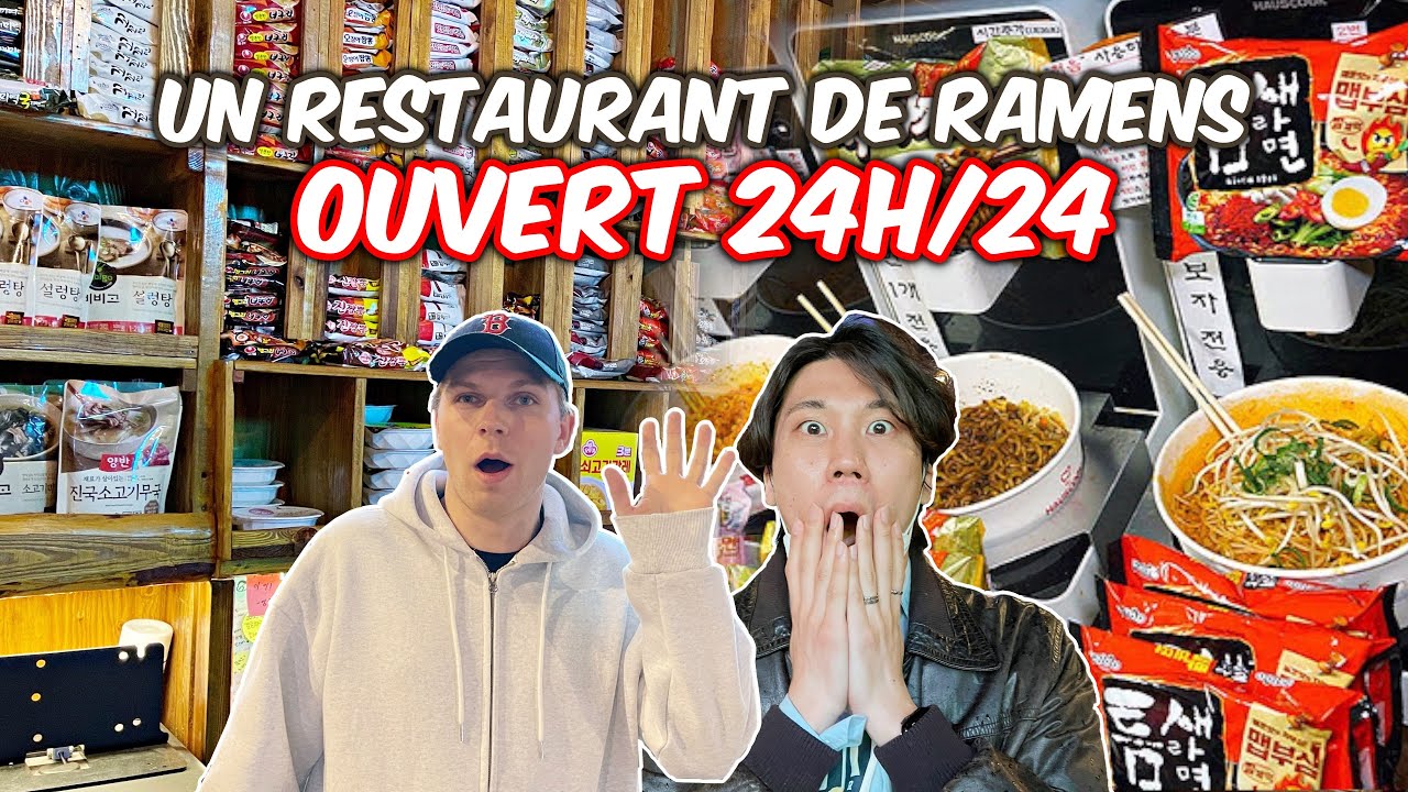 [🇰🇷&🇫🇷] UN RESTAURANT DE RAMENS OUVERT 24H/24🤯 - KOREAN STREET FOOD